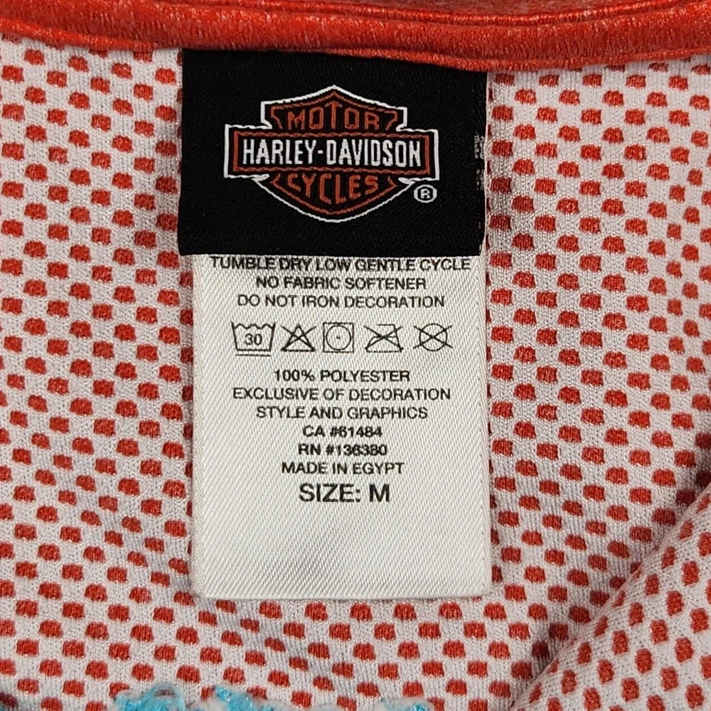 Harley-Davidson Performace Sweatshirt Womens Medium Orange Zip Lightweight Jaket